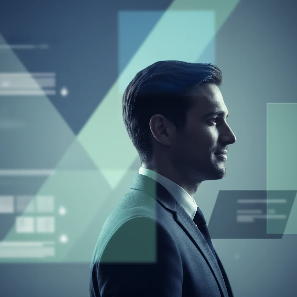 Editorial illustration representing chin implant