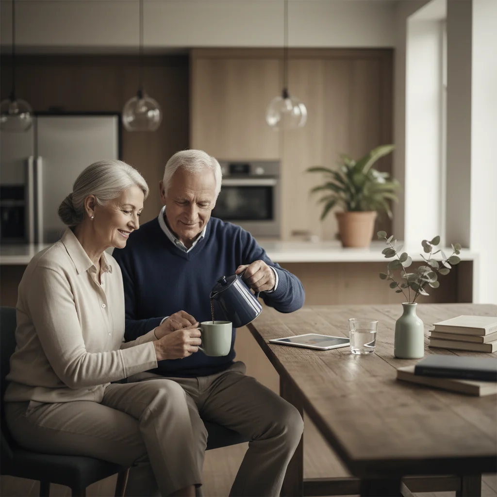 Editorial illustration representing implant-supported dentures