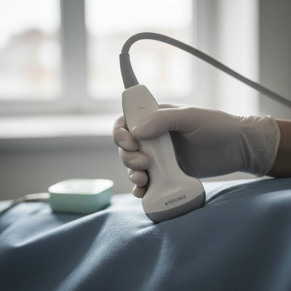 Editorial illustration representing ultrasound